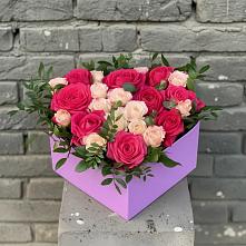 Цветочная композиция из Розы в коробке в Равнинном