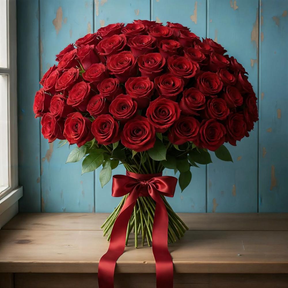 Букет Красные розы Блэк Меджик в Равнинном