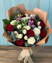 Букет цветов из:  Розы и Альстромерии в Равнинном