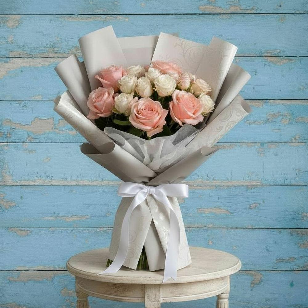 Букет цветов из: Розы в Равнинном