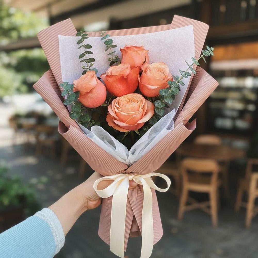 Букет цветов из: Розы в Равнинном