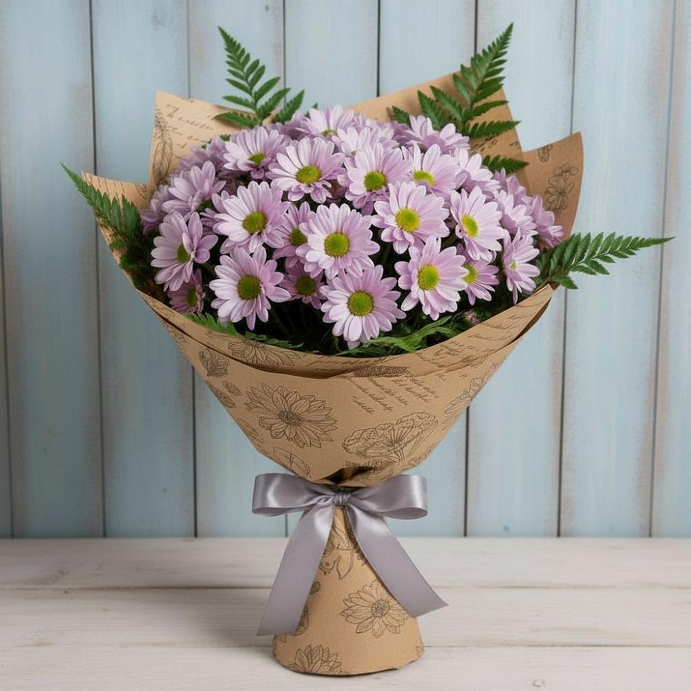 Букет цветов из: Хризантемы в Равнинном