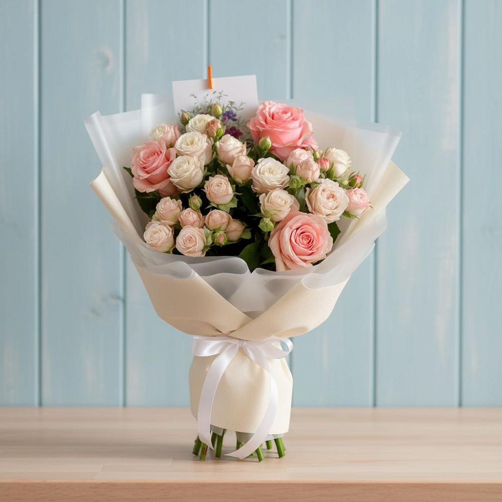 Букет цветов из: Розы в Равнинном