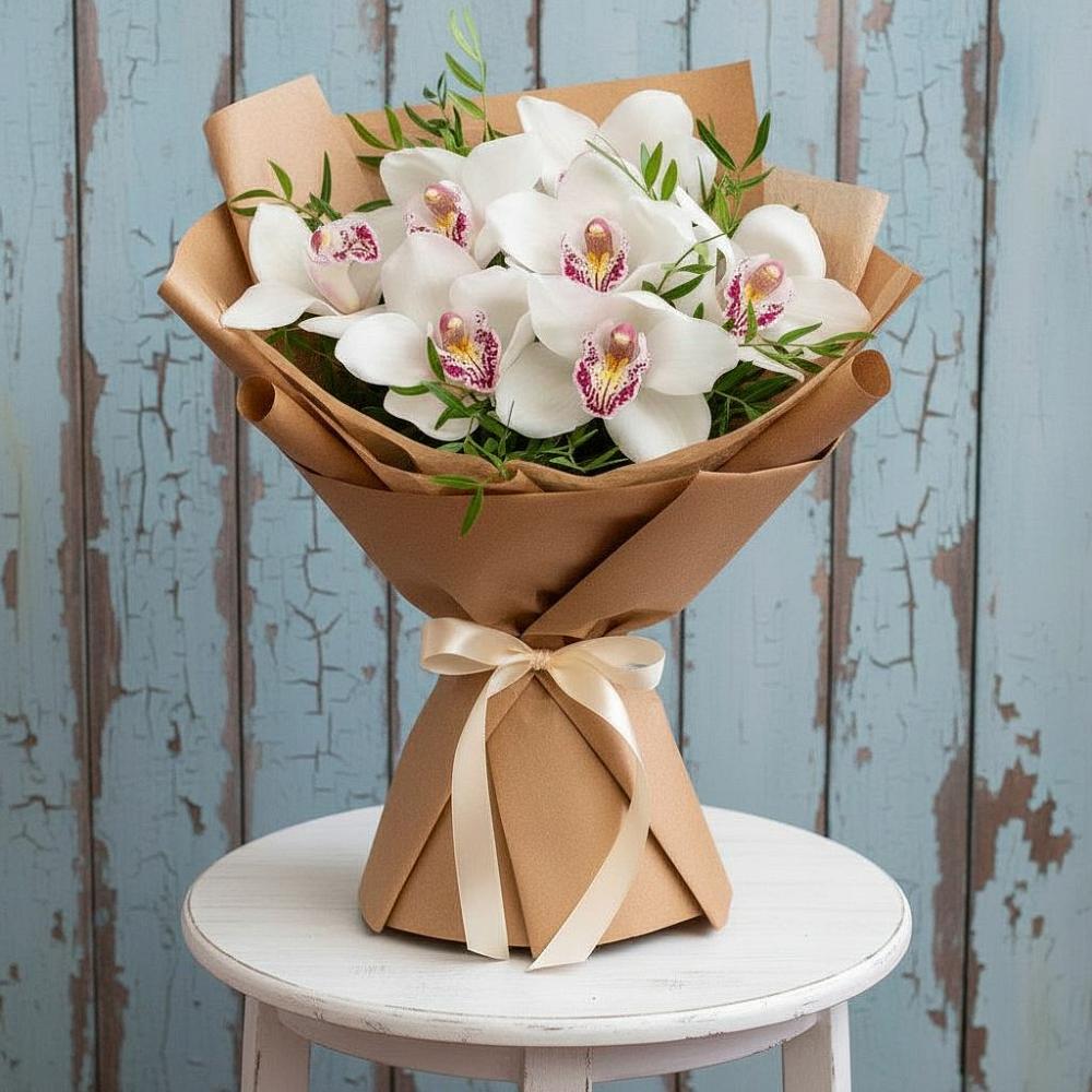 Букет цветов из: Орхидеи и Розы в Равнинном