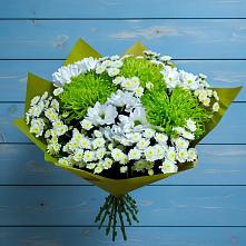 Букет цветов из:  Хризантемы #REPLACE_PRED# Равнинном