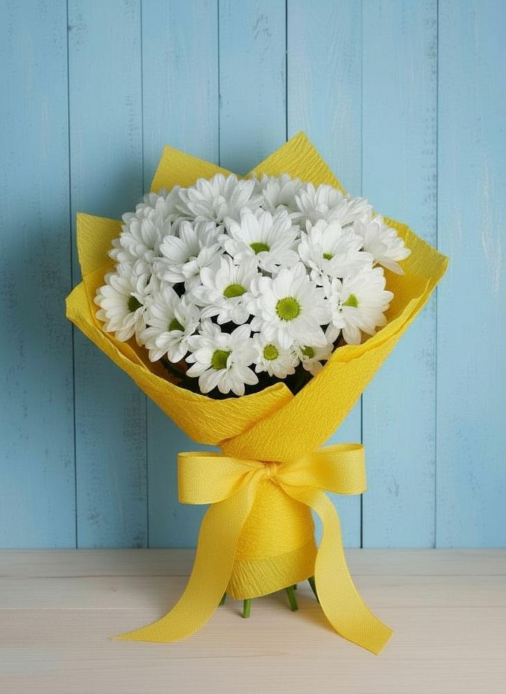 Букет цветов из: Хризантемы в Равнинном