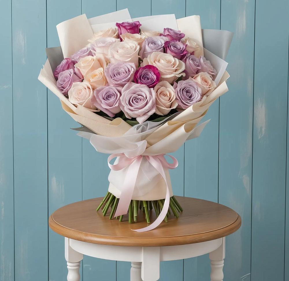 Букет цветов из: Розы в Равнинном