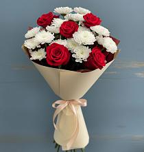 Букет цветов из:  Розы и Хризантемы в Равнинном