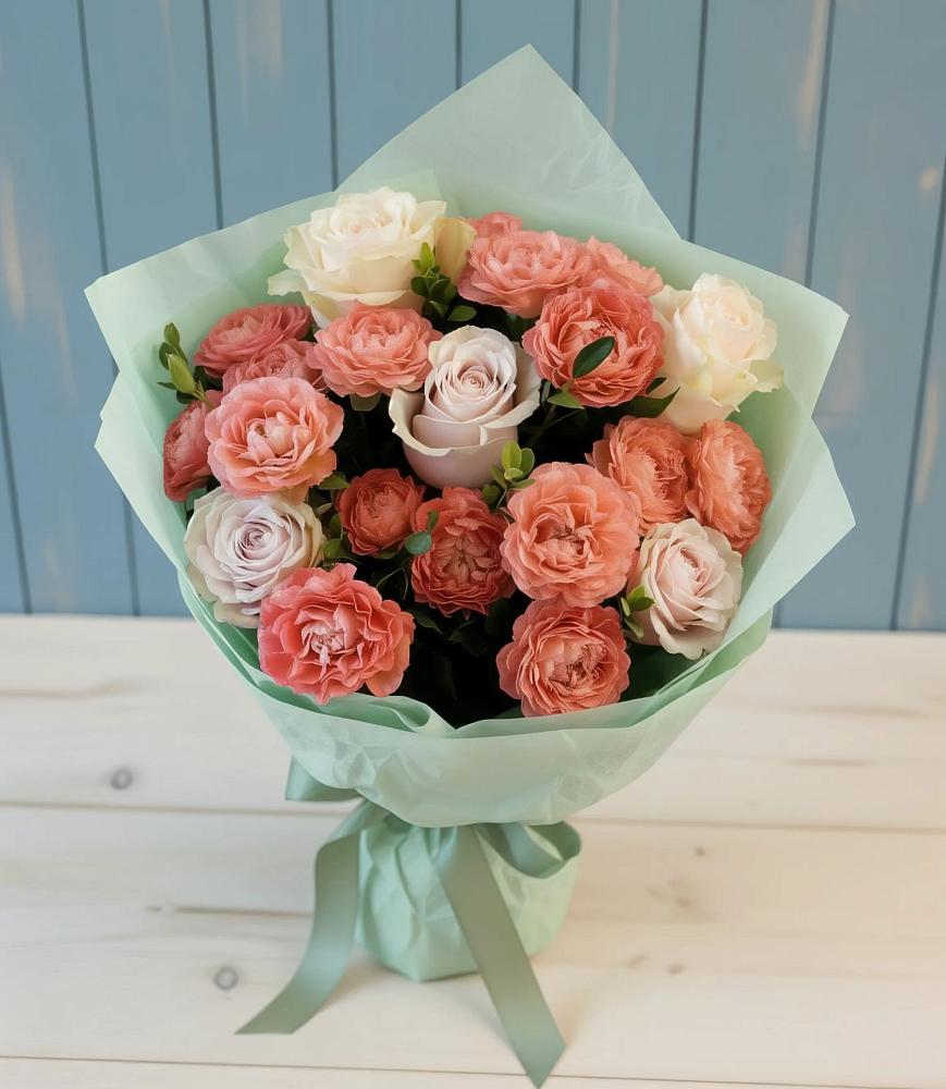 Букет цветов из: Розы в Равнинном