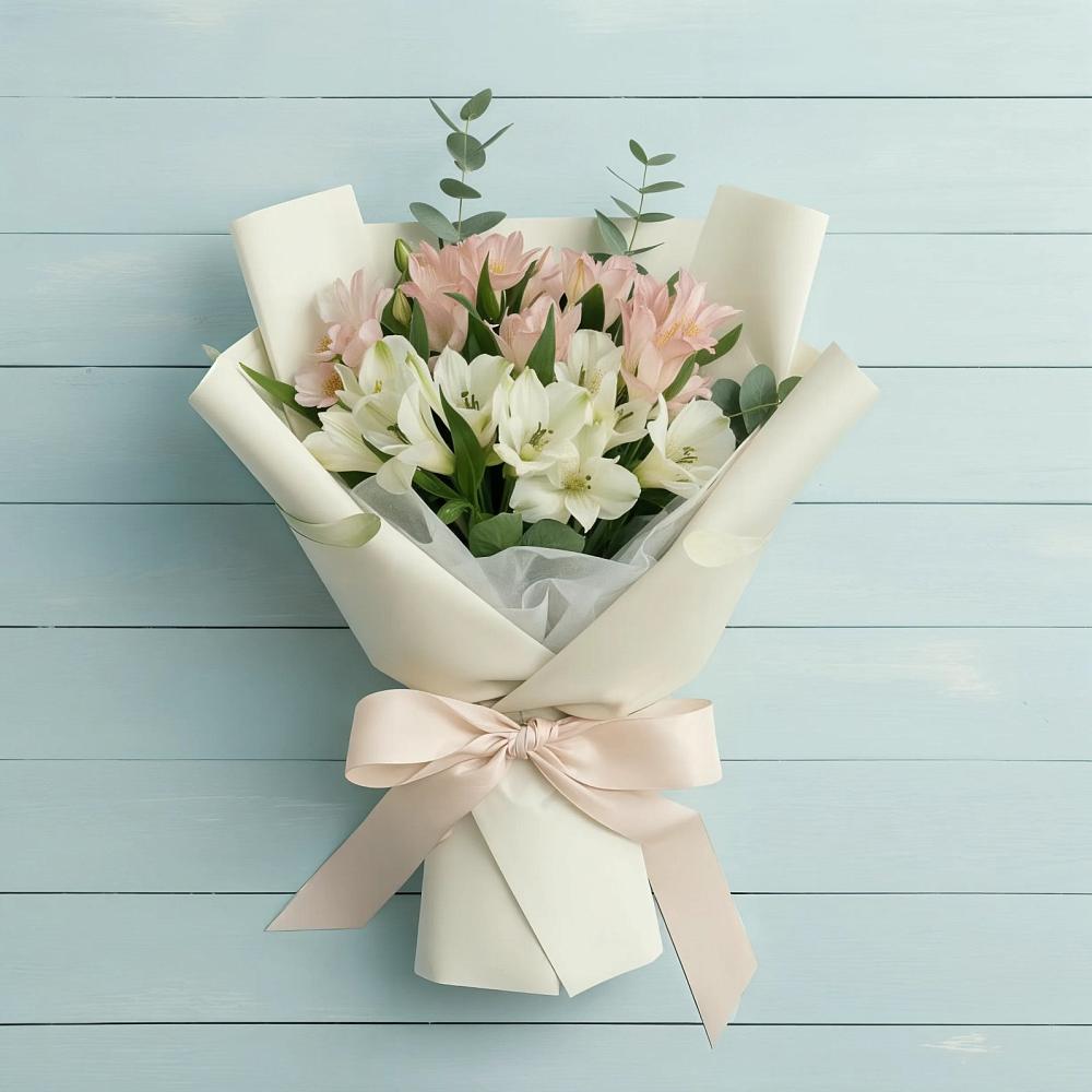 Букет цветов из: Альстромерии в Равнинном