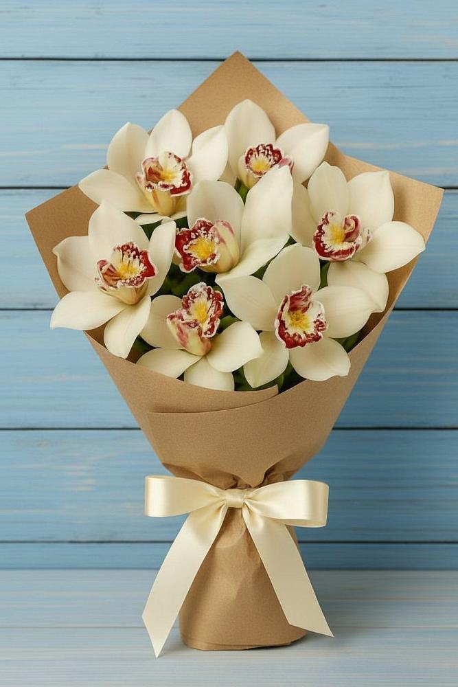 Букет цветов из: Орхидеи и Розы в Равнинном